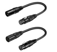 SiYear Câble audio XLR mâle 3 broches vers XLR femelle 5 broches et femelle 3 broches vers mâle 5 broches, pour microphone DMX, éclairage de scène, etc. (1 lot/2 paquets)