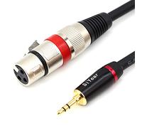 SiYear Câble de microphone mini jack stéréo 3,5 mm vers XLR femelle, câble d'interconnexion asymétrique de 0,3 cm vers XLR à 3 broches - (1,5 m)