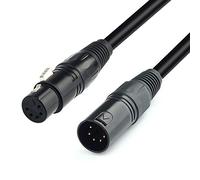 SiYear Câble DMX 5 broches XLR DMX 3 m, DMX512 XLR 5 broches mâle vers femelle DMX 512 Turnaround DMX Câble d'éclairage de scène (3 m)