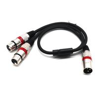 SiYear Câble séparateur XLR - Câble de raccordement en Y XLR mâle vers double femelle 3 broches Câble séparateur de microphone équilibré Adaptateur audio (50 cm/1.5 FT)
