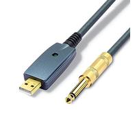 SiYear Câble USB pour guitare - Interface USB mâle vers 6,35 mm 6,35 mm 6,35 mm mono câble convertisseur de guitare électrique, adaptateur de cordon de connecteur pour guitare, ordinateur, instruments, enregistrement, chant, etc. (bleu-gris-3 m)