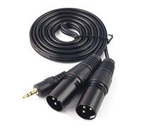 SiYear Dual XLR 3 broches mâle à 3,5 mm (1/8 pouce) câbles micro stéréo mâle mini jack (1,5 m)