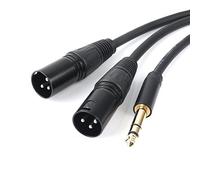 SiYear Profession 6.35mm (1/4 pouces) prise mâle TRS vers 2 double microphone mâle XLR adaptateur de convertisseur audio stéréo symétrique Y Splitte câble cordon (5FT / 1.5M