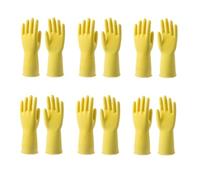 Siyecioa 6 Paires Gants Menage, Gant de Nettoyage, Gant de Protection, Gants Latex, Gants Vaisselle, Home Disinfection Dust Removal Gloves, M Code(Jaune)