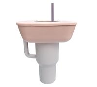 Siyecioa Bol à Collation Grande pour Stanley Coupe Gobelet - 40oz avec Poignée, Plateaux à Collation Réutilisable, Silicone avec 3 Compartiments, Passe au Lave-Vaisselle, Stanley Cup Accesso (Rose)