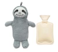 Siyecioa Bouillote Peluche Chauffante, 500ml Bouillotte Eau Chaude, Cute Bouillotte Bebe, Soulager la Douleur, Rester au Chaud, Meilleurs Cadeaux pour et Hiver, Mère, Fille, Petite Amie (La paresse)