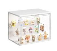 Siyecioa Vitrine pour Collection, Boîte de Présentation Transparent avec LED, Vitrine Acrylique avec Porte Magnétique pour Funko Pop, Figurine Pop, Maquette, Action Figurine, Blind Box 27×21×18cm