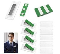 SIYINGSAERY 10 PCS Porte Badge Aimanté en Acrylique Badge Porte Nom Aimanté Porte-Badges Nominatifs Badges Nom Magnétiques Porte Nom Aimanté pour Réunion Bureau Ecole, Noir