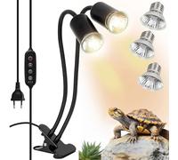 SIYOMG Lampe Chauffante Tortue, Lampe Reptiles et Amphibiens avec 3 Ampoules Basking Spot UVA UVB et Pince Pivotante à 360 ° adapté pour Tortue, Serpent, Lézard