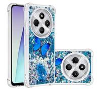 SIYOPINPFY Compatible avec Xiaomi Redmi 14C Glitter Coque, Girls Glitter Etui, Liquid Clear Caricature Protection Silicone Housse de Protection pour Xiaomi Redmi 14C - Papillon YB