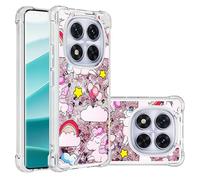 SIYOPINPFY Compatible avec Xiaomi Redmi Note 14 Pro 5G Glitter Coque, Girls Etui Liquid Clear Caricature Protection Silicone Housse de Protection pour Xiaomi Redmi Note 14 Pro 5G - Licorne Rosen YB