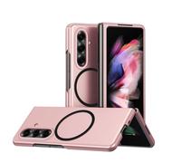 SIYOPINPFY Coque Magnétique pour Samsung Galaxy Z Fold 7, Compatible avec MagSafe, Anti-Empreinte PC Rigide Mat et Mince, Protecteur 360° résistant Antichoc Etui pour Galaxy Z Fold 7, Rose FG