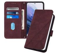 SIYOPINPFY Coque pour iPod Touch 7 / iPod Touch 6, Retro Design PU Etui Housse Protection Housse Premium en Cuir PU,Pochette Fermeture Magnétique,Flip Case Compatible avec iPod Touch 5, Rouge YBS