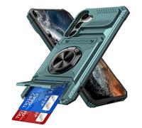 SIYOPINPFY Étui Portefeuille pour Samusng Galaxy A15 5G Coque Protection de Normes Militaires, Fente Cachée Coulissante avec Porte-Cartes béquille Antichoc Étui Housse pour Samusng A15 5G - Vert LM