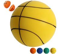 Size 3/5/7 Quiet Indoor Basketball Silent Foam Weighted Basics Baskerball Noiseless Bounce Blue Ball No-Inflatable for Various Outdoor Indoor Dribbling Activities Gift for Youth