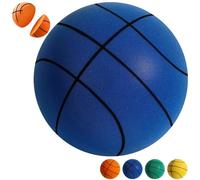 Size 3/5/7 Quiet Indoor Basketball Silent Foam Weighted Basics Baskerball Noiseless Bounce Blue Ball No-Inflatable for Various Outdoor Indoor Dribbling Activities Gift for Youth