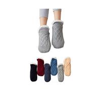 (Size 46-48,Grey)Winter Fuzzy Slipper Socks Super Soft Warm Cozy Fluffy Fleece Socks Indoor Floor Non-slip Thermal Socks_xush