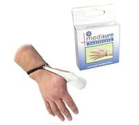 SIZE LARGE MEDISURE FIRST AID PREMIUM QUALITY RE-USABLE ADJUSTABLE PROTETIVE MEDICAL WHITE LEATHER THUMB STALL by Medisure
