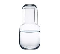 Sizikato Carafe à eau en verre transparent de 750 ml avec gobelet.