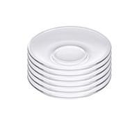 Sizikato Lot de 6 assiettes en verre transparent pour snacks, desserts, table à thé, 10,2 cm