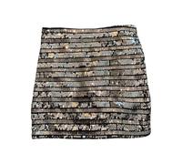 Sizoer Jupe Courte Femme Carnaval Paillettes A Ligne Jupes Crayon Taille Haute Above The Knee Ajustée Skirts Couleur Unie Chic Mini Costumes Cocktail Fête Carnaval Dresses