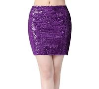 Sizoer Jupe Crayon Ajustée Carnaval Scintillante Paillettes Courte Jupes Taille Haute Above The Knee Skirts Couleur Unie Chic Mini Costumes Cocktail Fête Carnaval Dresses