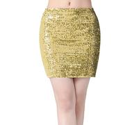 Sizoer Jupe Crayon Ajustée Carnaval Scintillante Paillettes Courte Jupes Taille Haute Above The Knee Skirts Couleur Unie Chic Mini Costumes Cocktail Fête Carnaval Dresses