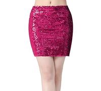 Sizoer Jupe Crayon Ajustée Carnaval Scintillante Paillettes Courte Jupes Taille Haute Above The Knee Skirts Couleur Unie Chic Mini Costumes Cocktail Fête Carnaval Dresses