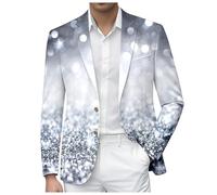 Sizoer Veste De Costume Homme Carnaval Un Bouton Paillettes Blazer Coupe Classique Vestes À Revers Cranté Fête Vacances Déguisement Veste De Costume Manches Longues Élégant Costumes Blazers