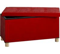 SizosL pouf repose-pieds avec rangement rouge.