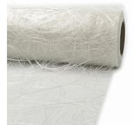 Sizoweb Chemin de table, 60 cm de large, marchandise vendue par mètre, Soie fibre, Blanc., 25 m