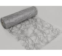 Sizoweb Chemin de table Rouleau de 25 mètres pour décoration pour différentes occasions telles que Pâques, Noël, mariage ou baptême (couleur : argent, dimensions : 30 cm x 25 m, particulièrement