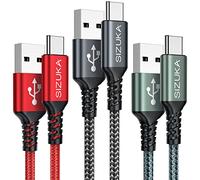 SIZUKA Câble USB C Charge Rapide 3Pack/2m 3.1A Câble USB A Vers USB C | Cable Chargeur Type C pour iPhone 17 16 15, Samsung Galaxy S26 S25 S24 S23,Google Pixel 7 Xiaomi PS5