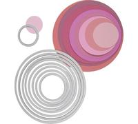 Sizzix 18657551 Big Shot Cercles Framelits Set de 8 Matrices de Découpe pour Machine Plastique Multicolore 16 x 1 x 25 cm