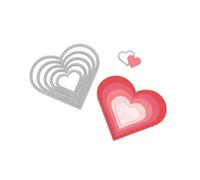 Sizzix 18657561 Big Shot Coeurs Framelits de Matrices de Découpe pour Machine Plastique Multicolore Lot de 6