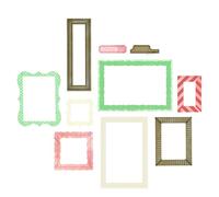 Sizzix 49 & Market Lot de 15 tampons transparents avec cadres, 15 tampons en caoutchouc et 14 matrices de découpe