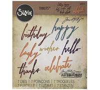 Sizzix 660215 Outil de Scrapbooking Thinlits Die Set 7 Pièces Célébration Manuscrit de Tim Holtz