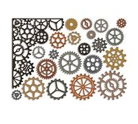 Sizzix Surfacez-Matières 663891, Planche Mix Média, 10pcs, Multicolore, Alliage d'acier, Blanc et Gris, Taille Unique