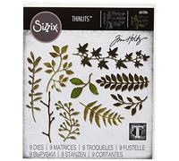 Sizzix 661206 Garden Greens par Tim Holtz Outil de Scrapbooking Thinlits Die Plastique Multicolore 19,10 x 14,4 x 0,4 cm 9 Pièces