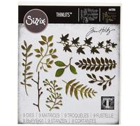 Sizzix 661206 Garden Greens par Tim Holtz Outil de Scrapbooking Thinlits Die Plastique Multicolore 19,10 x 14,4 x 0,4 cm 9 Pièces
