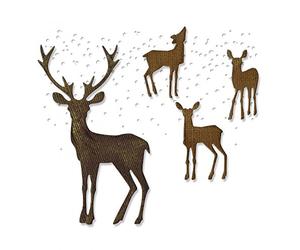 Sizzix 662426 Set de 5 Matrice Thinlits Rennes Merveilleux de Noël, Métal, Multicolore, 19,1 x 14,4 x 0,4 cm