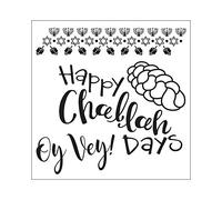 Sizzix 663165 Framelits - Lot de 6 matrices de découpe avec tampons Happy Challah Days - Multicolore