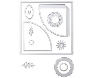 Sizzix 664883 Thinlits Die Folio pochette et fleurs par Eileen Hull lot de 12