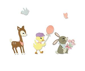 Sizzix 665070 Thinlits Bébés Animaux par Jen Long Lot de 5