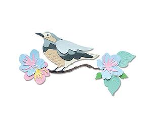 Sizzix 665093 Thinlits Die oiseau printanière par Jenna Rushforth lot de 14