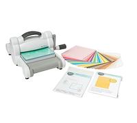 Sizzix Big Shot Machine avec Plateforme Standard - Rouleau Polyvalent pour Loisirs Créatifs, Kit Complet - Avec Feuilles de Papier, Blanc et Gris