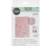 Sizzix Classeur de Gaufrage 3D Textured Impressions - Cœurs de Courtney Chilson