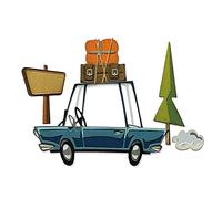 Sizzix Die Set 25PK by Kit Matrice de decoupe Thinlits de 25, Road Trip Colorize, par Tim Holtz, 666288, Papier, Voyage en Voiture, Taille Unique