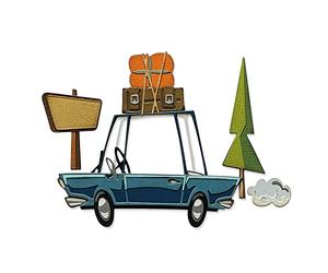 Sizzix Die Set 25PK by Kit Matrice de decoupe Thinlits de 25, Road Trip Colorize, par Tim Holtz, 666288, Papier, Voyage en Voiture, Taille Unique