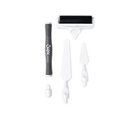 Sizzix Ensemble d'outils de Bricolage Couteau à Palette et Rouleau Brayer | Set pâtes, peintures, huiles acryliques et Plus Encore, White/Grey, Taille unique